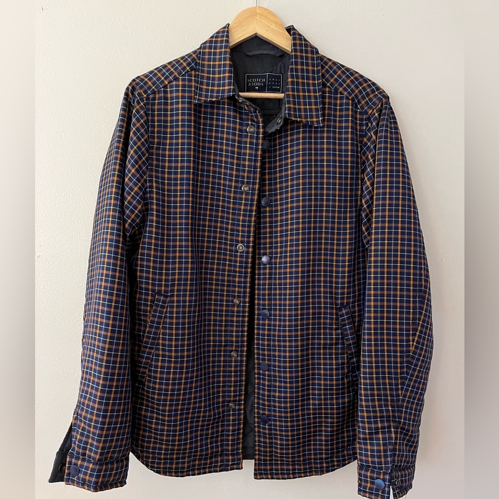 Men’s Scotch & Soda plaid puffy coat
